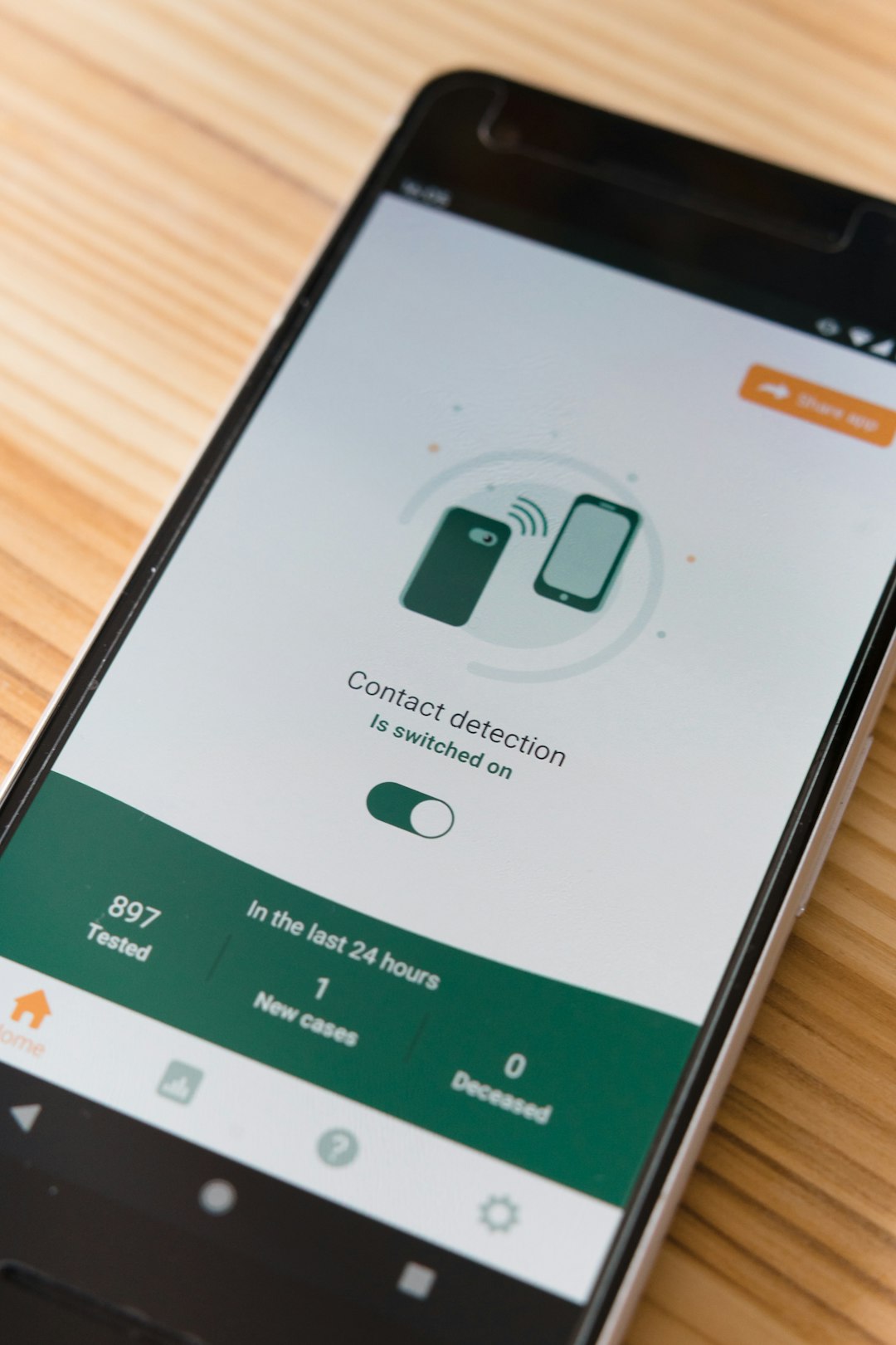 Corona Contact detection app on Android